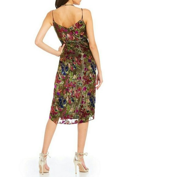 Beautiful Gianni Bini Morgan Lurex Velvet Wrap Multi-Colored Sexy Dress Sz 6 VGC - Picture 2 of 12